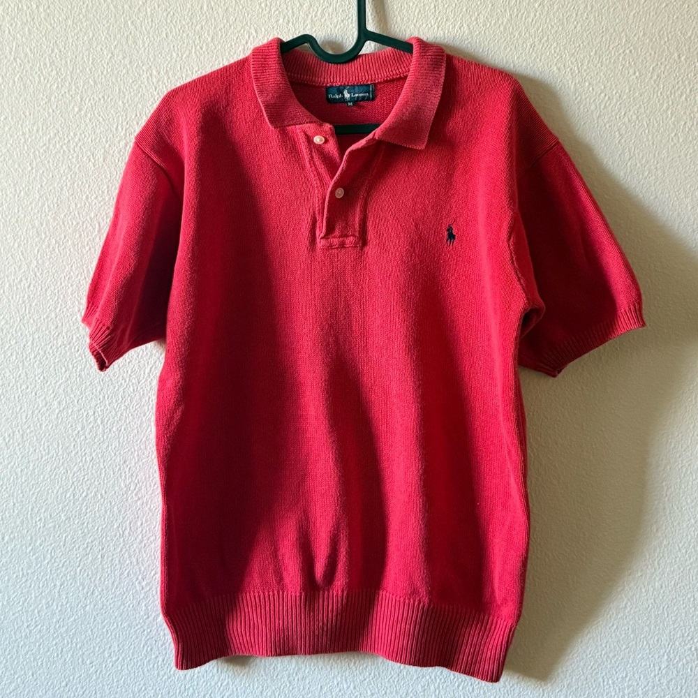Ralph Lauren Red Short Sleeve Polo Sweater